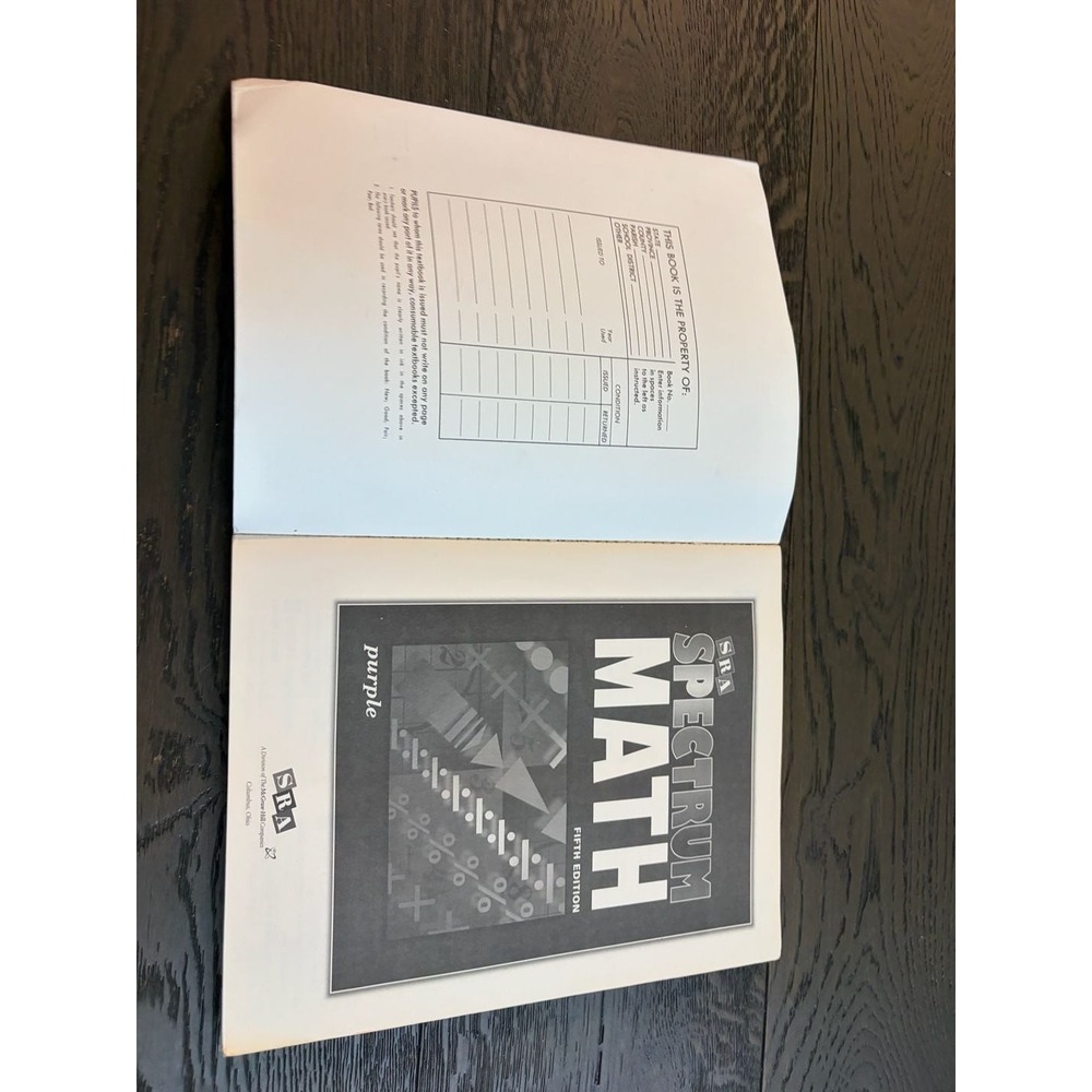 SRA Spectrum Math Fifth Edition Purple Student Textbook - Picture 4 of 4